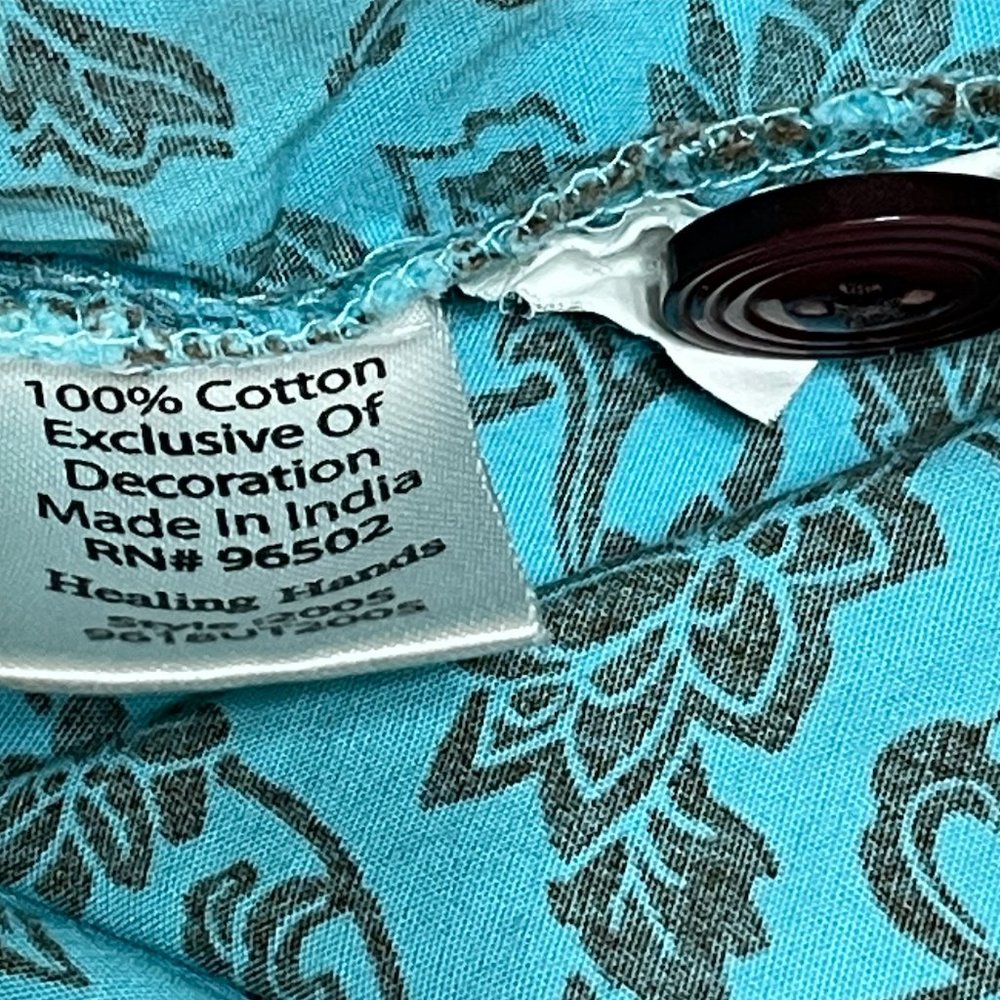 Healing Hands Teal Blue Green Brown Fall Floral - Picture 7 of 8